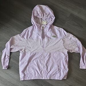PINK Victoria's Secret Lilac Hooded Windbreaker with Mesh Panels